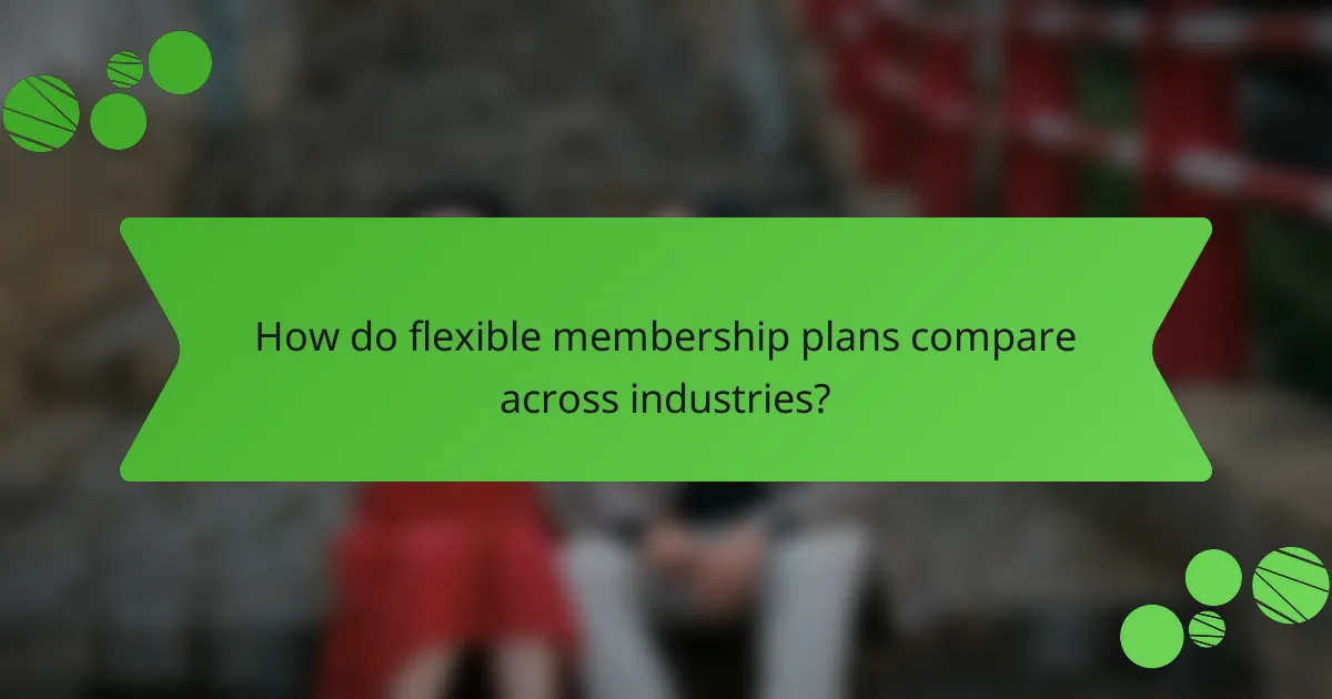 How do flexible membership plans compare across industries?
