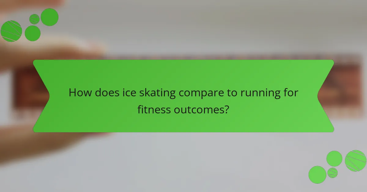 How does ice skating compare to running for fitness outcomes?