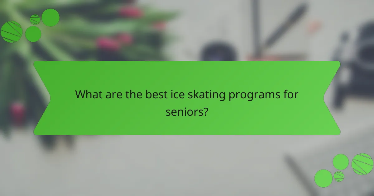 What are the best ice skating programs for seniors?